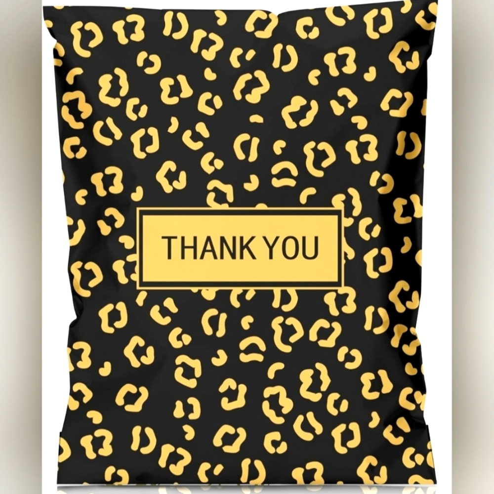 Set Of 20 15x19 Black & Gold Poly Mailers